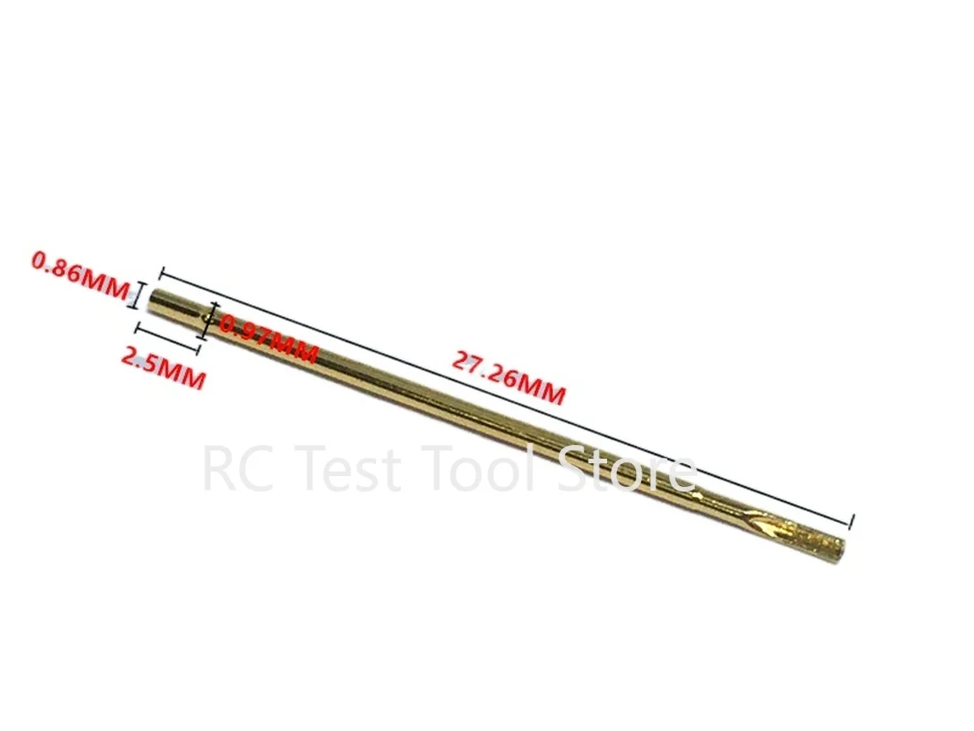 

100 / Bag Metal Test Pin RL50-2S Safety Test Needle Dleeve Needle Seat Spring Detection Probe Needle Sleeve Length 27.2 mm