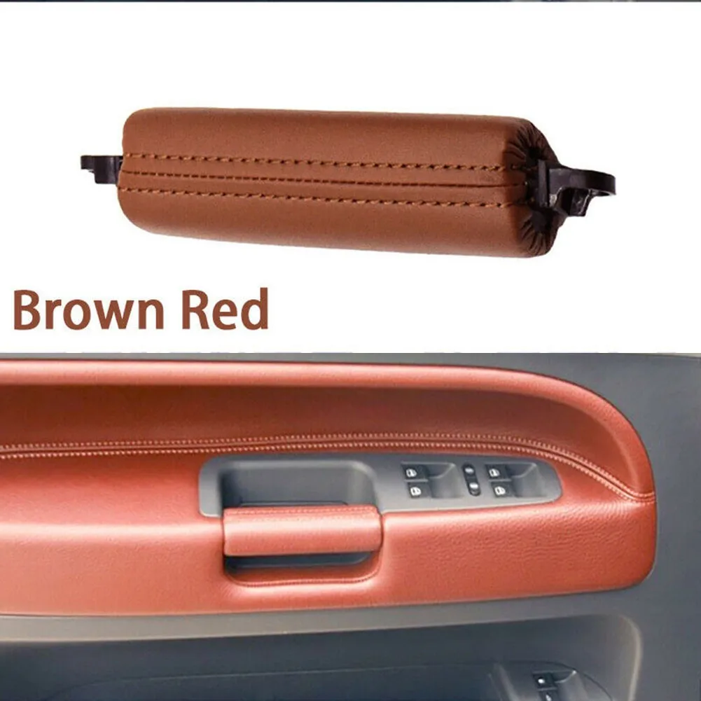 

For Touareg 2003-2010 Brown Red Left Hand Door Driver Leather Pull Handle High Quality Car Door Handle