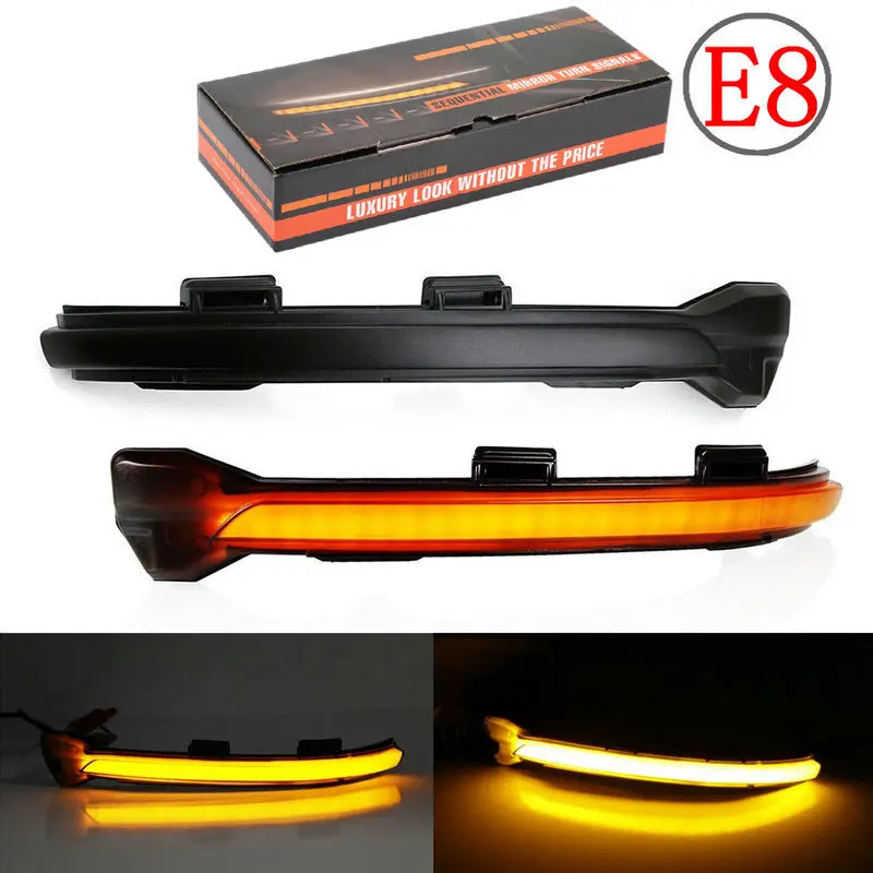 

2x Dynamic LED Turn Signal Light Side Rearview Mirror Indicator 12v Blue Amber For VW Golf 7 MK7 7.5 GTI R Sportsvan Touran L II