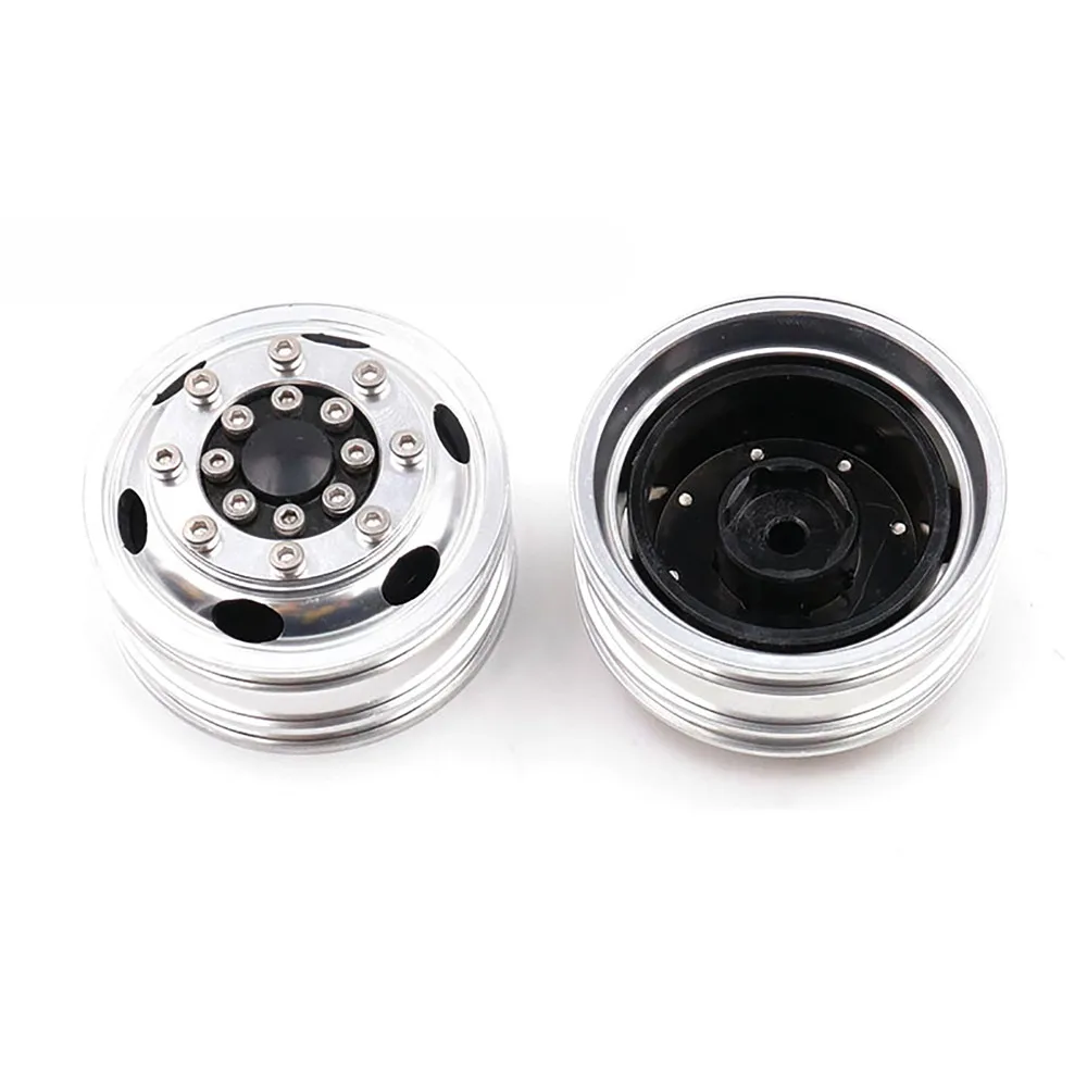 

For 1/14 TAMIYA RC Container Truck Tractor Front Narrow Wheel Hub 2PCS Metal 12mm Hexagon Coupling Accessories