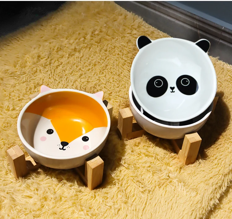 

Pet Cat Bowl Dog Bowl Ceramic Protective Cervical Spine Cat Bowl Basin Feeding Rice Basin Food Bowl Anti-Tumble Drinking Bowl