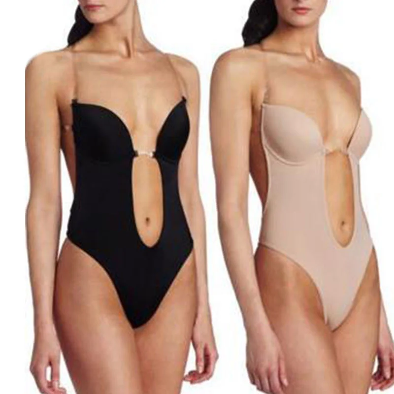 

Бюстгальтер без косточек пуш-ап для женщин, сексуальный бюстгальтер с открытой спиной, бюстгальтер с глубоким вырезом, стринги, невидимый б...