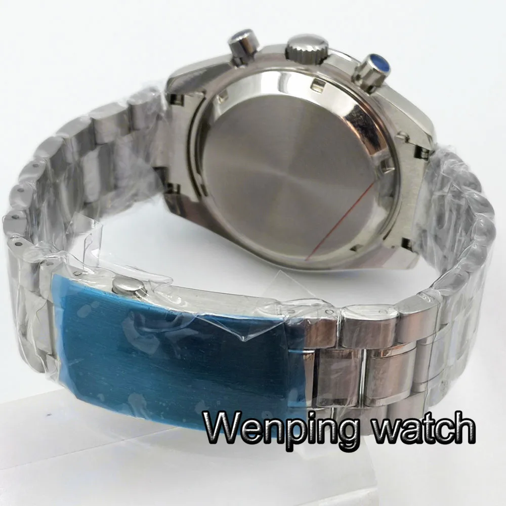 40mm Bliger gray dial week date indicator multifunction stainless steel strap automatic mens luxury mechanical watch | Наручные часы