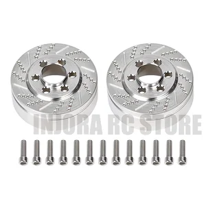 2 шт., серебристые анодированные латунные тормозные диски для гусеничного колеса 1,9 дюйма 2,2 дюйма, док-станция для колес, модель SCX10 90046 AXI03007, детали для обновления