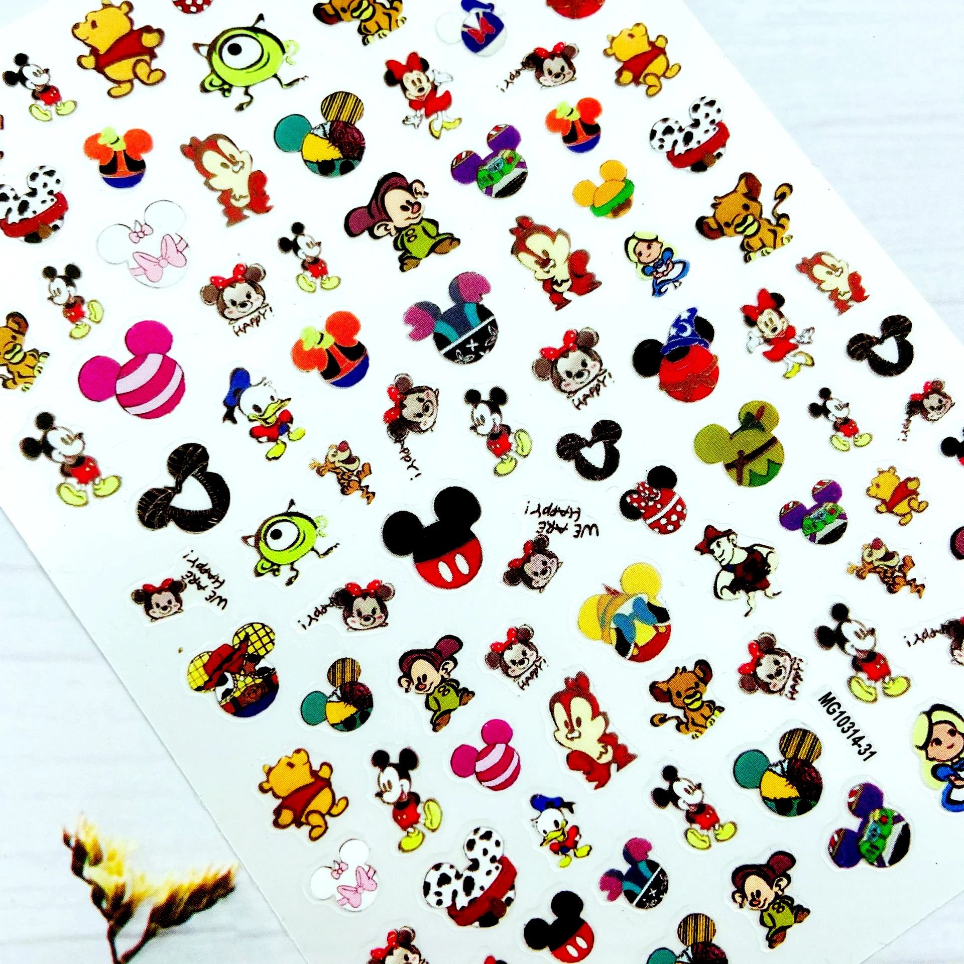 

Мультяшная наклейка Disney Стич, Микки Маус Свинка Пеппа Пиноккио маникюрная Наклейка 3D ручной работы «сделай сам» диснеевские наклейки для д...