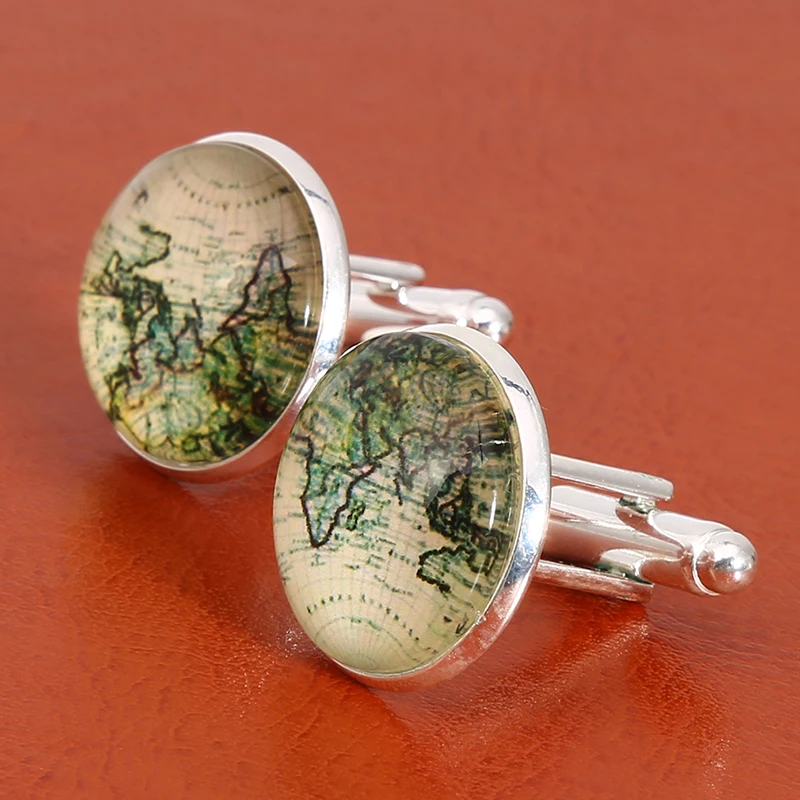 Запонки с изображением земли мира глобус запонки для мужчин на пуговицах Америка