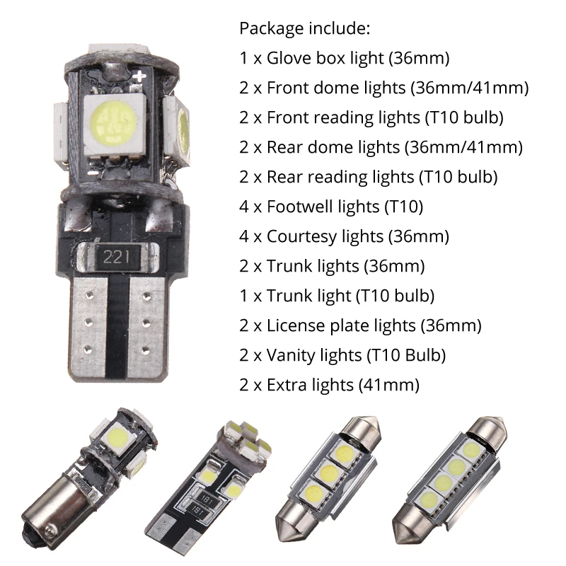 1 комплект светодиодный Светодиодная лампа для салона Mercedes Benz E class W211 2003 2009
