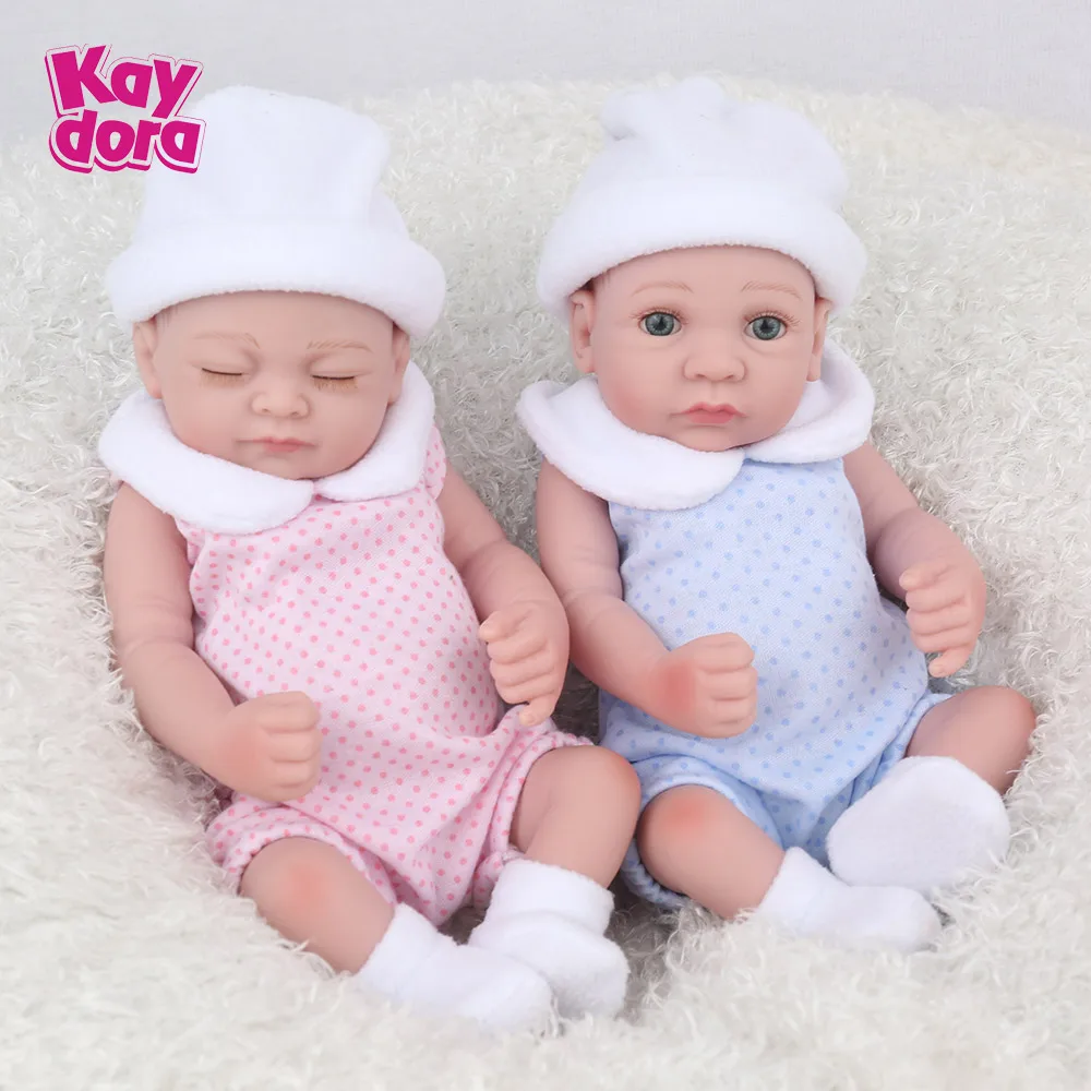 Twins Полностью силиконовые куклы Reborn Boneca, 11 дюймов, 28 см, детские мини-игрушки для ванной, реалистичные куклы для младенцев, Bebe Menina, живой мальчик, подарок на день рождения - Цвет: Twins
