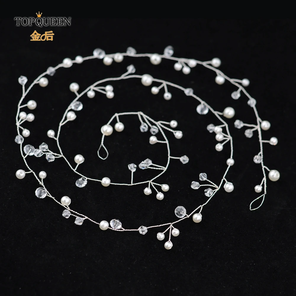 TOPQUEEN винтажный свадебный головной убор свадебная лоза для волос 100% ручная работа