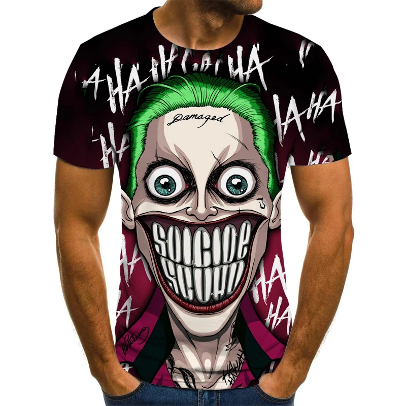 2020 новый стиль графическая футболка клоун тема Мужская/Женская 3D модный топ