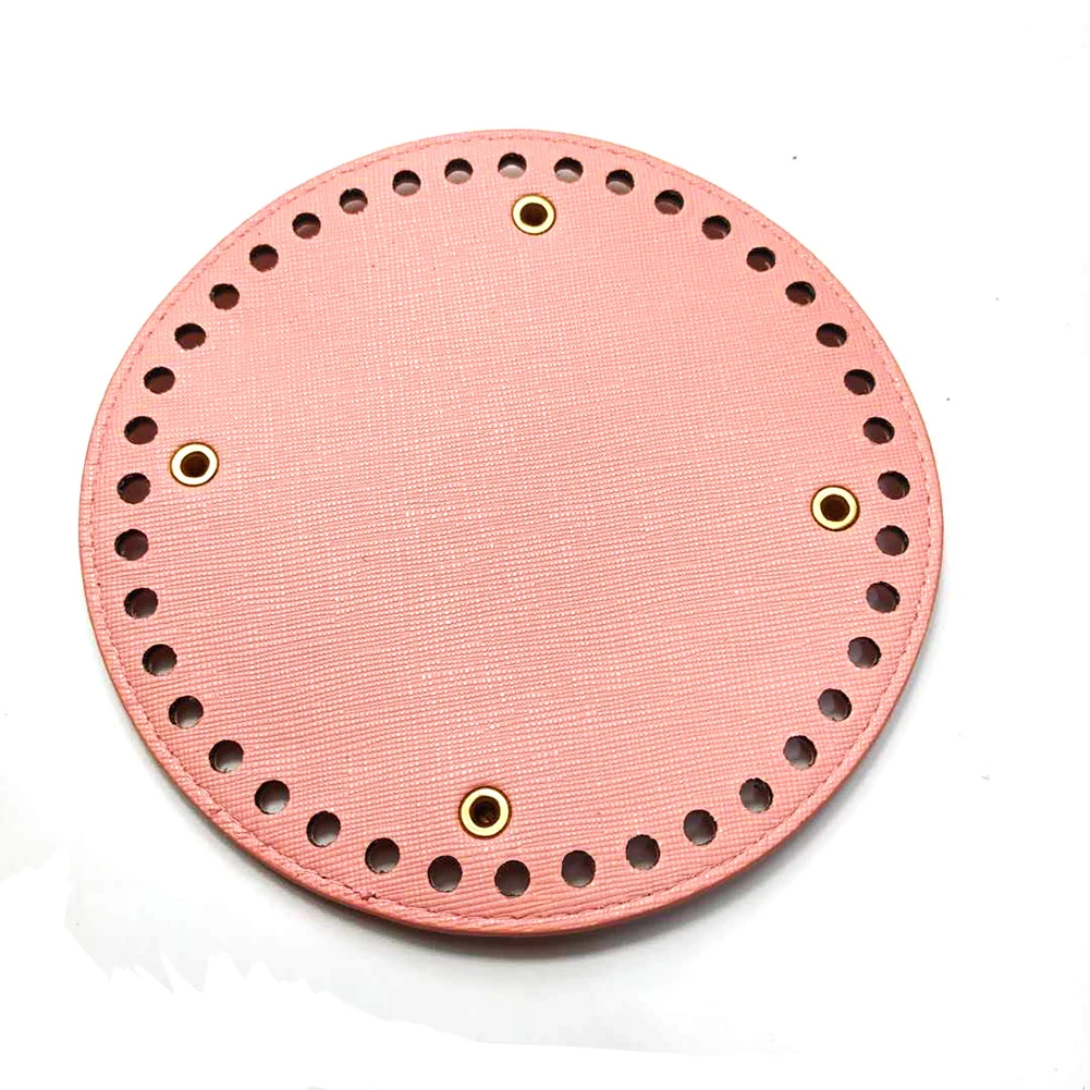 Круглая кожаная нижняя часть для вязания 15*15 см женская сумка с 48 отверстиями