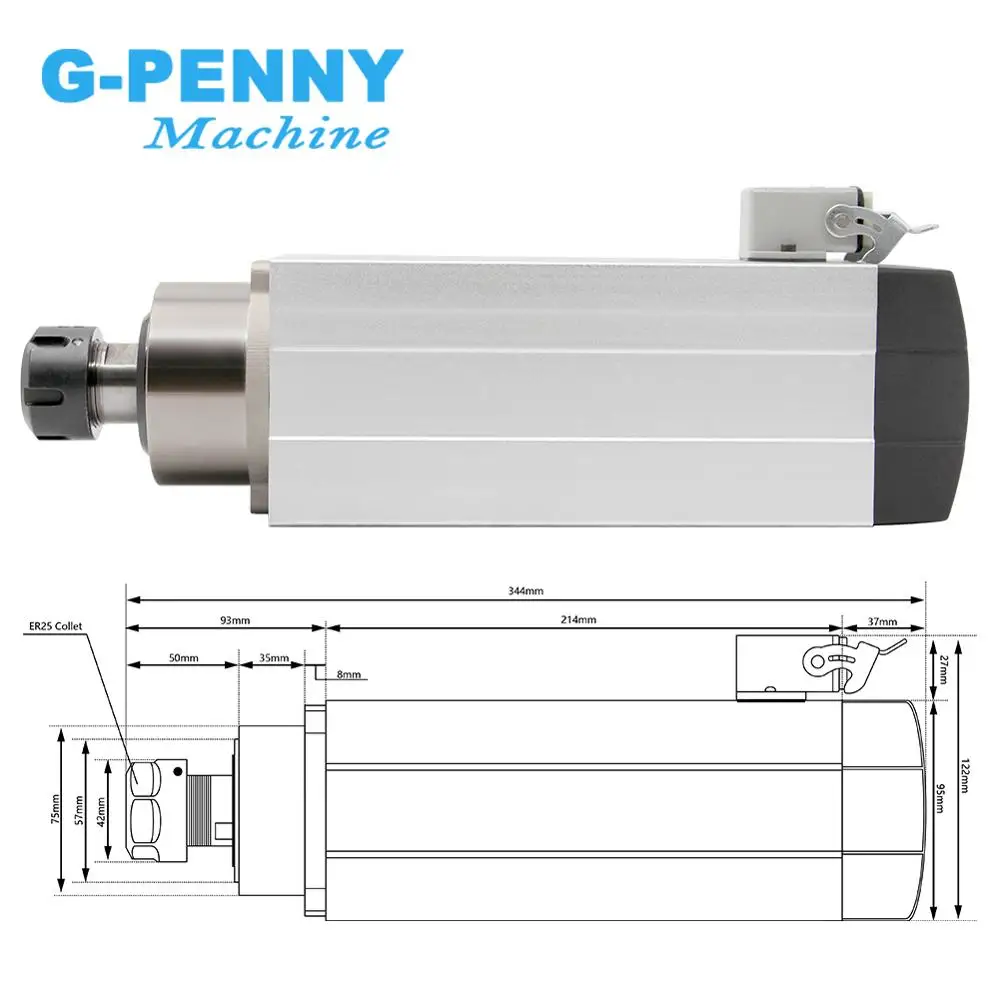 Новое поступление! Комплект шпинделя с воздушным охлаждением 220 кВт ER25 4