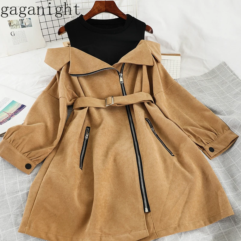 Gaganight элегантное женское лоскутное модное повседневное свободное платье с