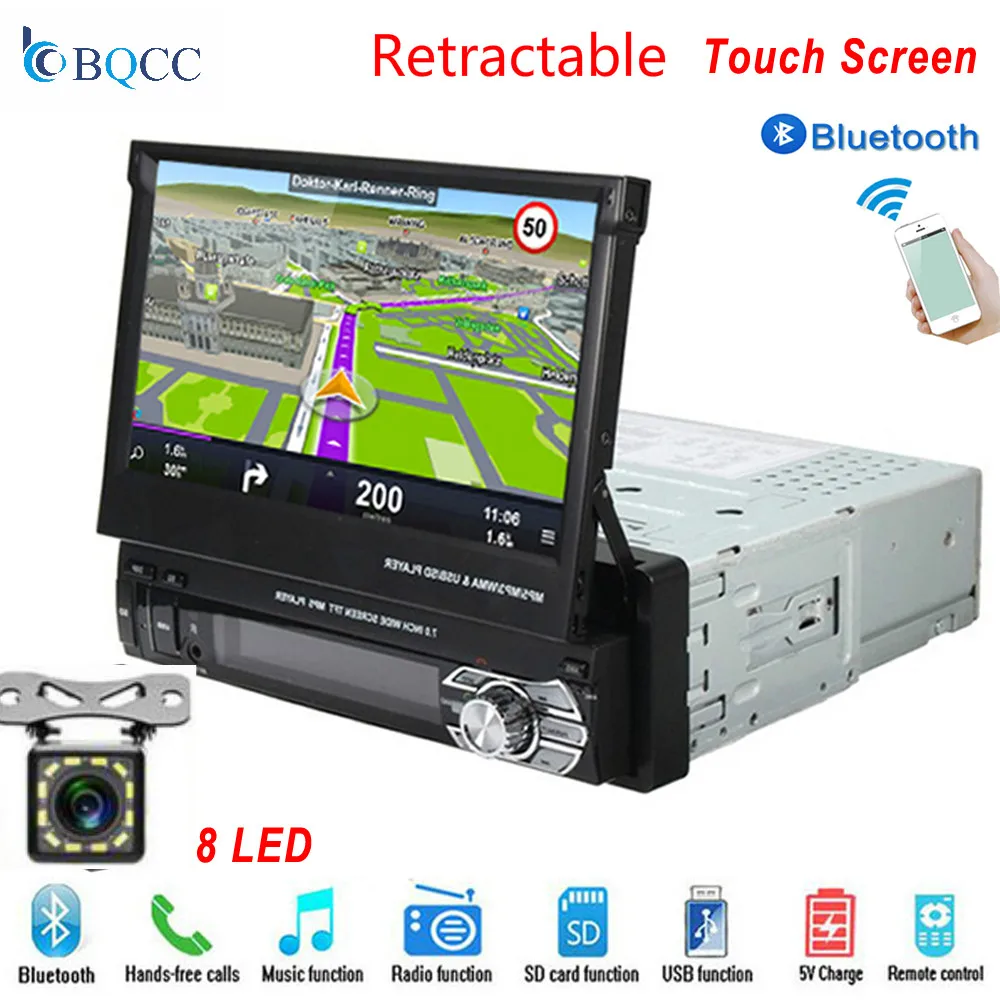 Автомобильный аудио мультимедиа GPS навигация один Din стерео Bluetooth плеер 7 &quotHD