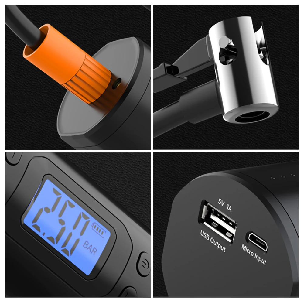 

12V 150 PSI 6000mAh 25 / Min Portable Air Compressor Tire Inflator Electric Auto Digital Car Tyre Pump for Car Motorcycle Bike