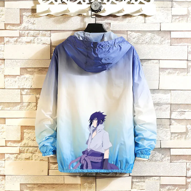

Eucosm 2021 Ninja Narutos Sasuke Summer Anime Coat Sunscreen Male Ultra-thin Breathable Gradient Outdoor Sun Protection Clothing