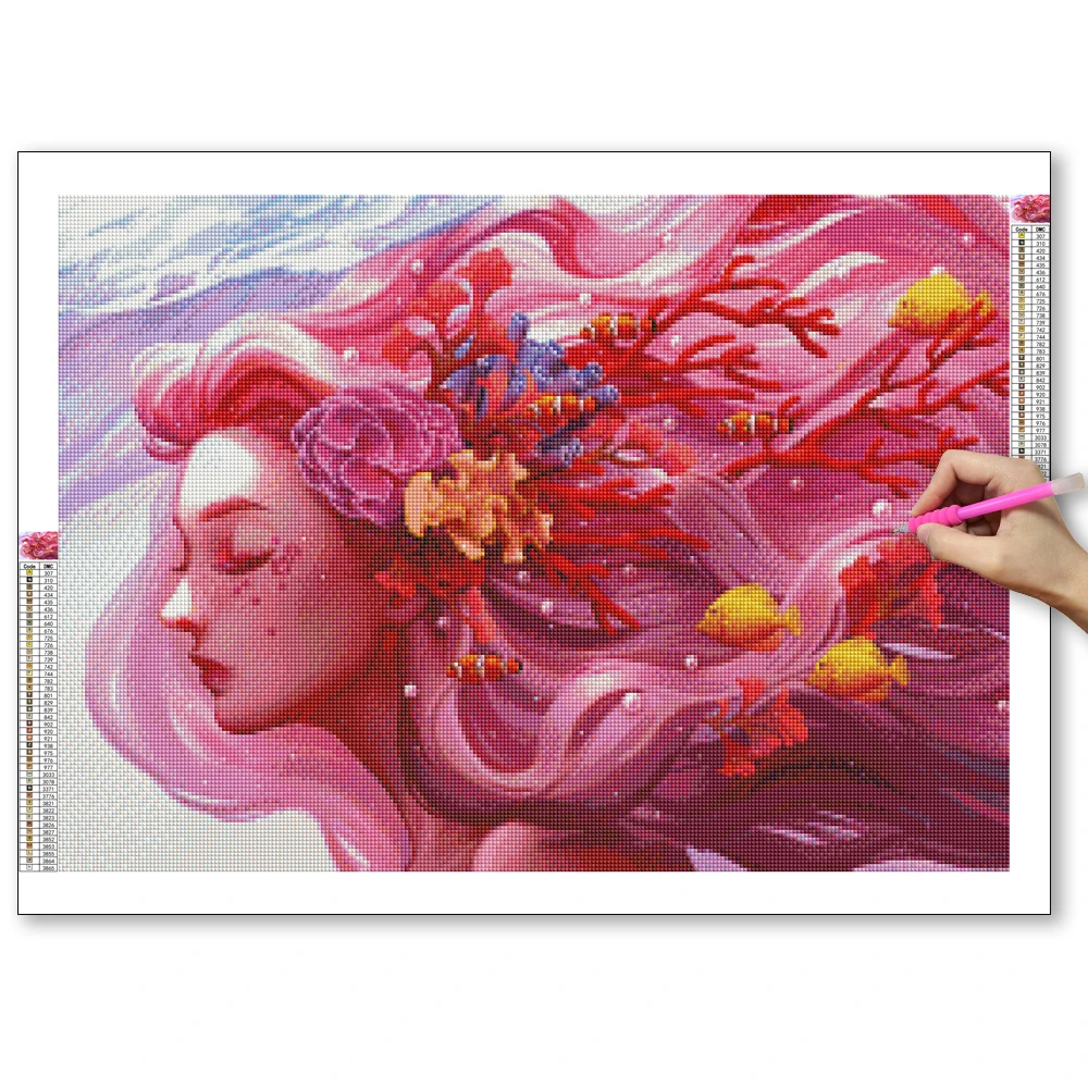 

Full Square/Round Cartoon Girl Portrait Diamond Embroidery 5D DIY Diamond Painting Mosaic Home Decoration Gift New