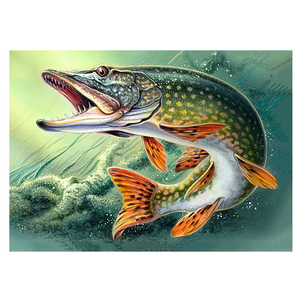 Dpsprue полностью квадратная/круглая Алмазная картина вышивка крестиком рыба