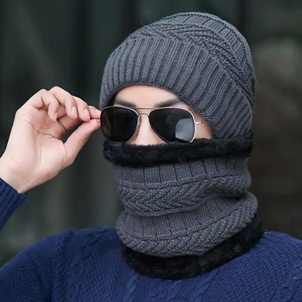 

1 Set Beanie Hat Skin-friendly Wear Resistant Knitted Fabric Anti-fade Hat Neck Warmer Set for Women