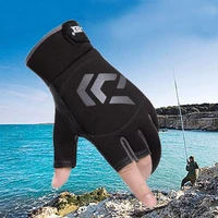 fishing mens gloves waterproof three fingerless anti slip summer outdoor riding half finger barb protection catch fish gloves