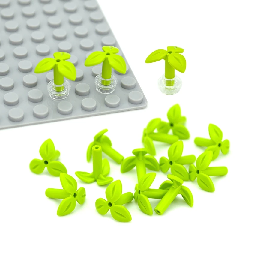 

Bricks 37695 Carrot Leaves Plant Stem With 3 Leaves And Bottom Pin City House Garden Buildings Blocks Accesories MOC Parts Toys