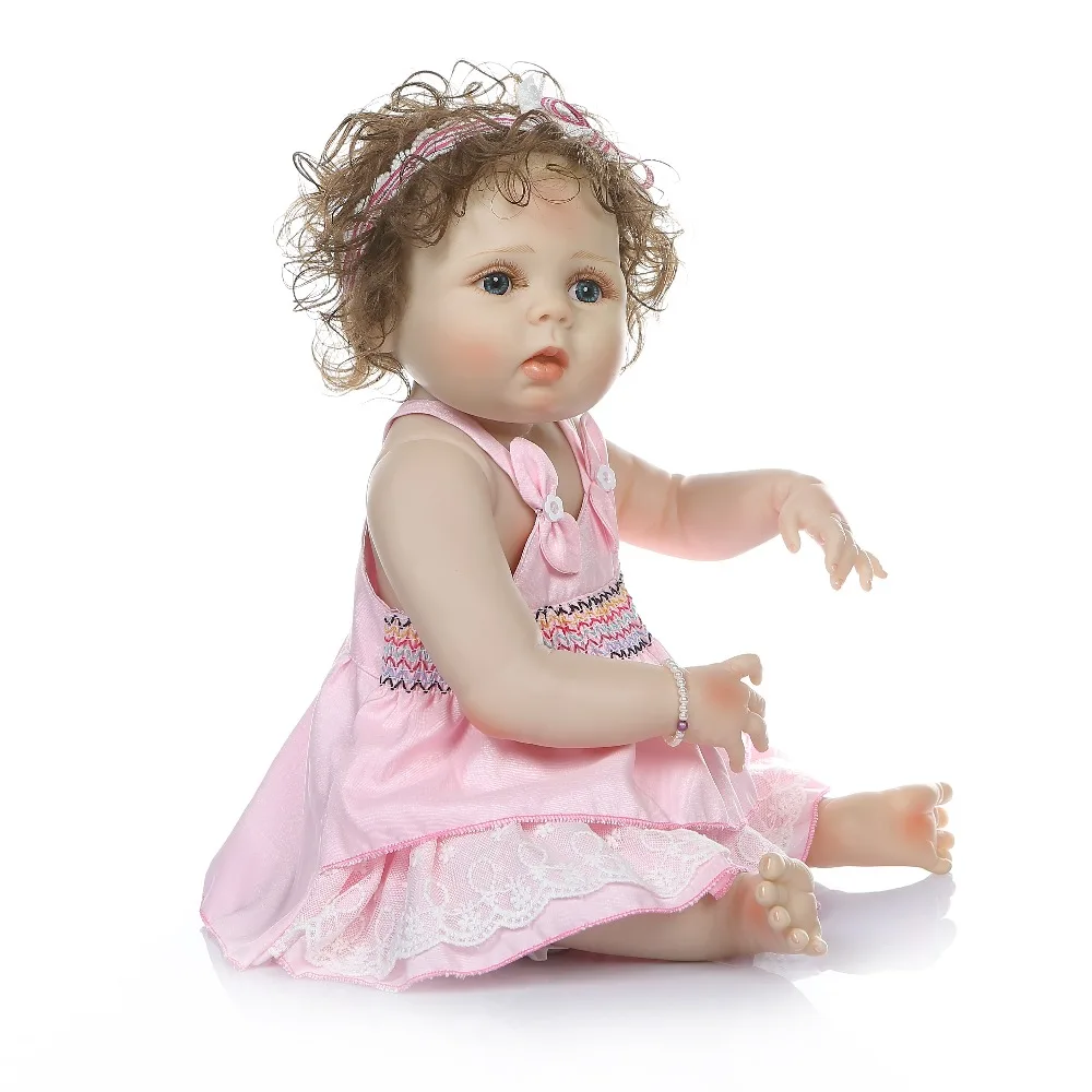 57 см настоящий Размер Оригинальная кукла NPK bebe reborn Baby girl Младенцы живые волосы
