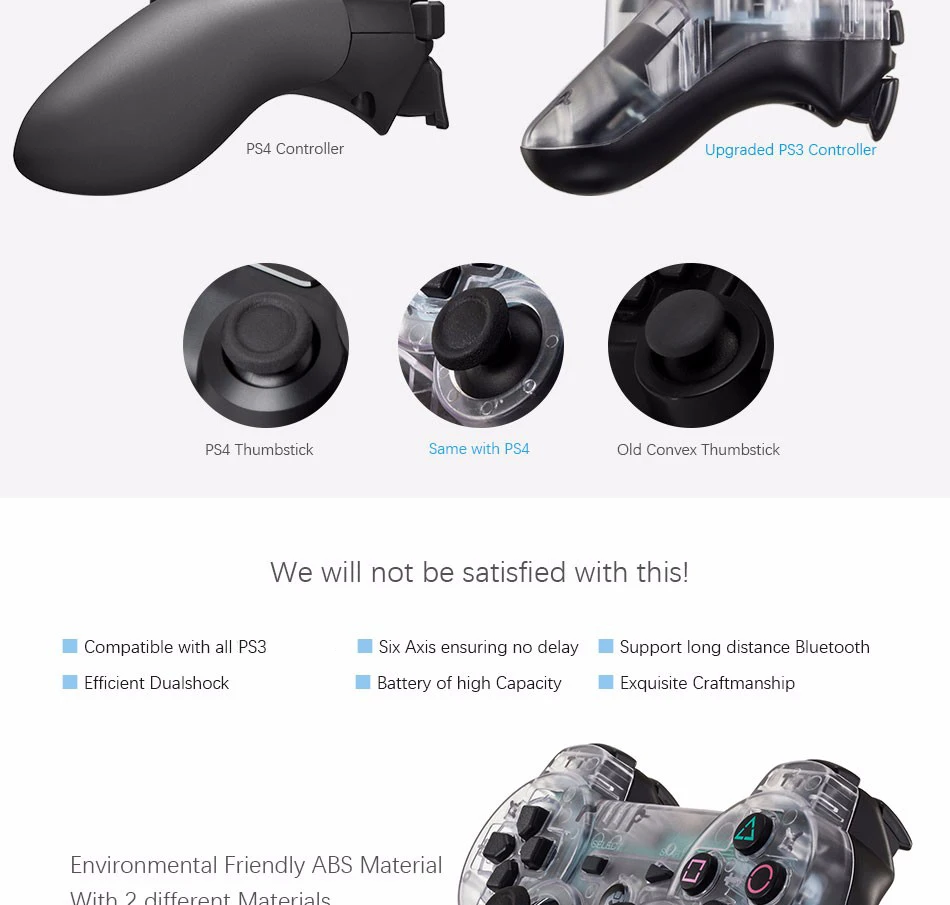 Беспроводной Bluetooth геймпад игровой контроллер для sony PS3 Playstation 3 SIXAXIS контроллер ПК Джойстик с противоскользящим захватом
