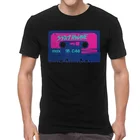 Футболка Synthwave с ретроволновой эстетикой для мужчин, хлопковые футболки, топы, Винтажная футболка с лазерным вождением, футболка с коротким рукавом и графическим рисунком