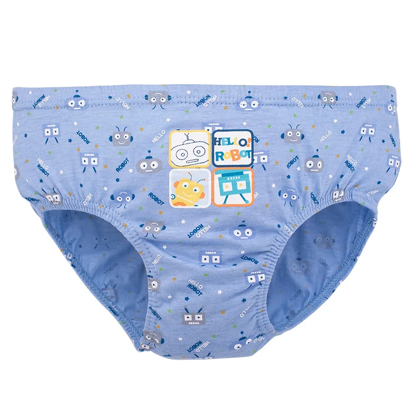 Трусы детские с мультяшным роботом нижнее белье для мальчиков хлопковые дышащие