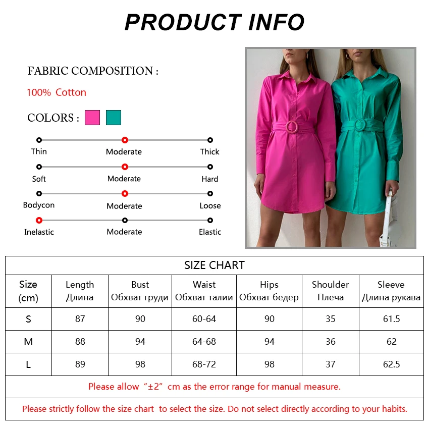 

Mnealways 18 Single Breasted Office Shirt Dress Pink Pencil Womens Sashes Dress Long Sleeve Turn-Down Collar Autumn Short Dress