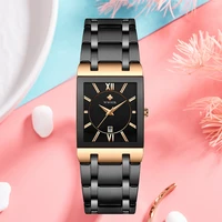 wwoor ladies watches 2022 luxury rose gold watch for women fashion square quartz wrist watch women date clock relogio feminino