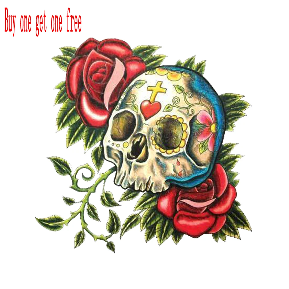 Наклейка в виде черепа и розы из винила наклейка на автомобиль ноутбук