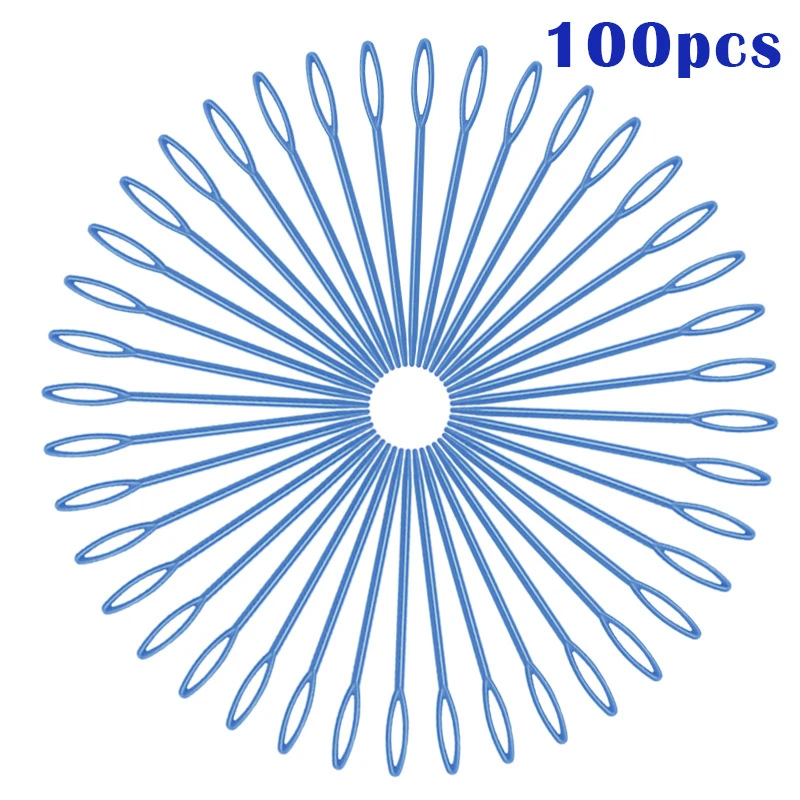 MIUSIE 100 шт./компл. 9 см Цветной Пластик Stitchery игла свитер стежка иглы большой глаз