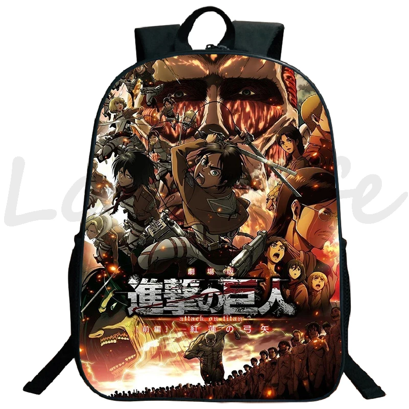Attack on Titan Backpack Daily Mochila School Bag Cool Anime Bookbag For Student Laptop Rucksack boys girls Travel Schoolbag | Багаж и