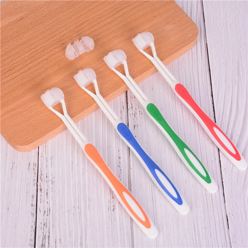 

Oral Health Cleaner 3 Sided Soft Bristle Toothbrush Dental Clean Toothbrush Silicone Brush Oral Care Safety Teeth Brush