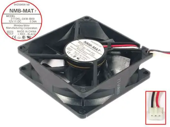 NMB-MAT 3110KL-04W-B69 P01 Вентилятор охлаждения сервера DC 12V 0.34A 80x80x25 мм 3-проводной
