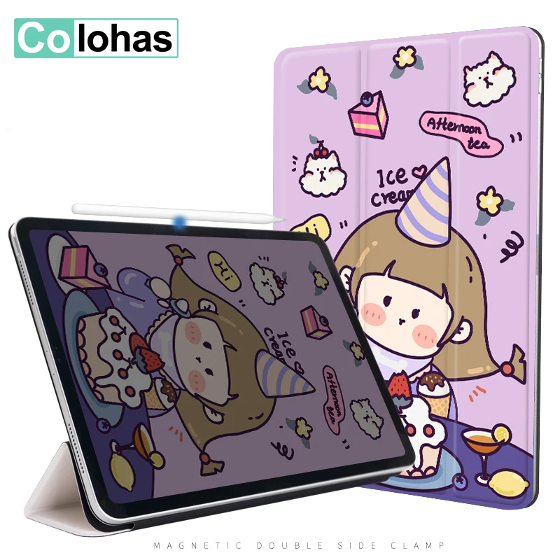 Магнитный умный чехол для планшета 12 9 дюймов iPad Pro задняя крышка с держателем