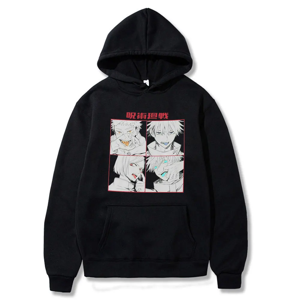 

Japanese Anime Jujutsu Kaisen Kawaii Graphic Hoodies Womens Men Cartoon Pullover Harajuku Hot Ulzzang Fleece Hoodie Male