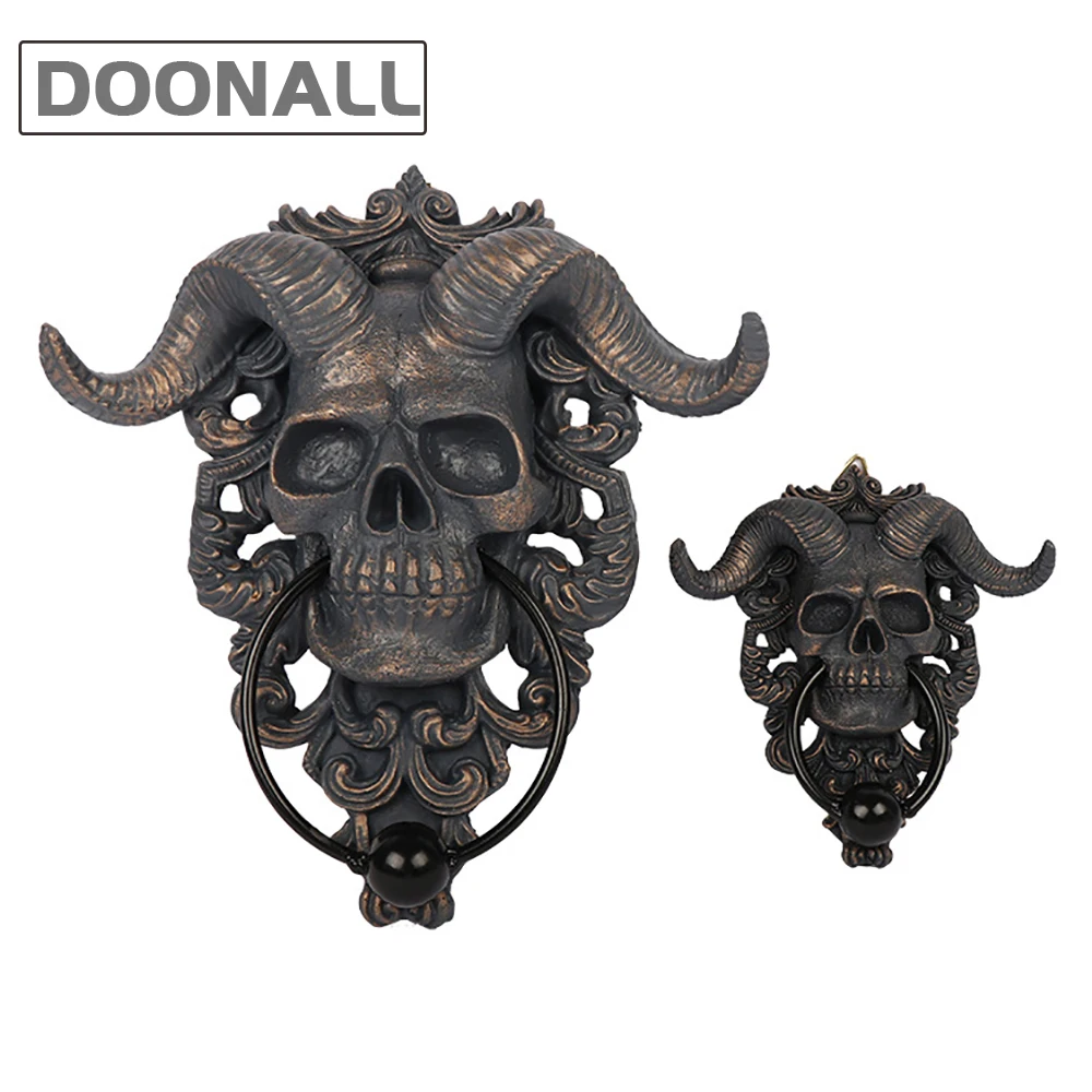 Дьявольский рогатый череп дверь узер овечья голова черепа животного табличка из