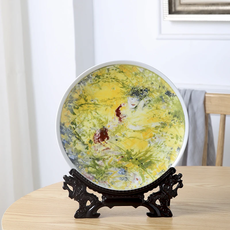 

Фарфоровая тарелка Jingdezhen Zhang Ping's с оригинальной ручной росписью