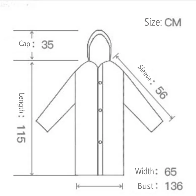 

Fashion Sports EVA Adults Raincoat Thickened Waterproof Rain Coat Unisex Clear Transparent Tour Waterproof Rainwear 6 Colors