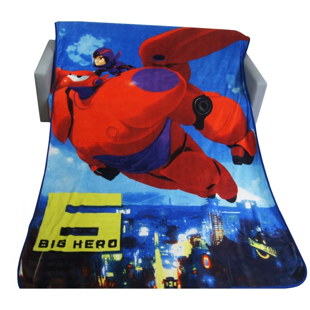 

Disney Movie Big Hero Baymax Flannel Blanket Throw Home Textiles Bed Linen Ropa De Cama Sabanas Kids Boys Cartoon Halloween Gift