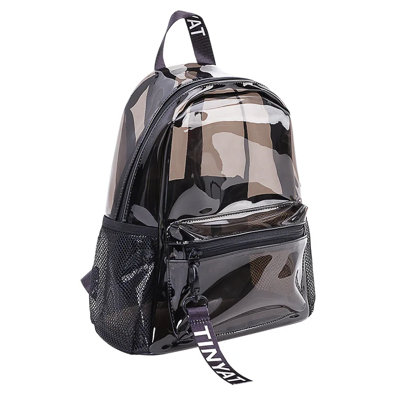 

Women's Korean-Style Transparent Backpack Fashionable Waterproof PVC Jelly Backpack Summer Beach Bag Student Schoolbag