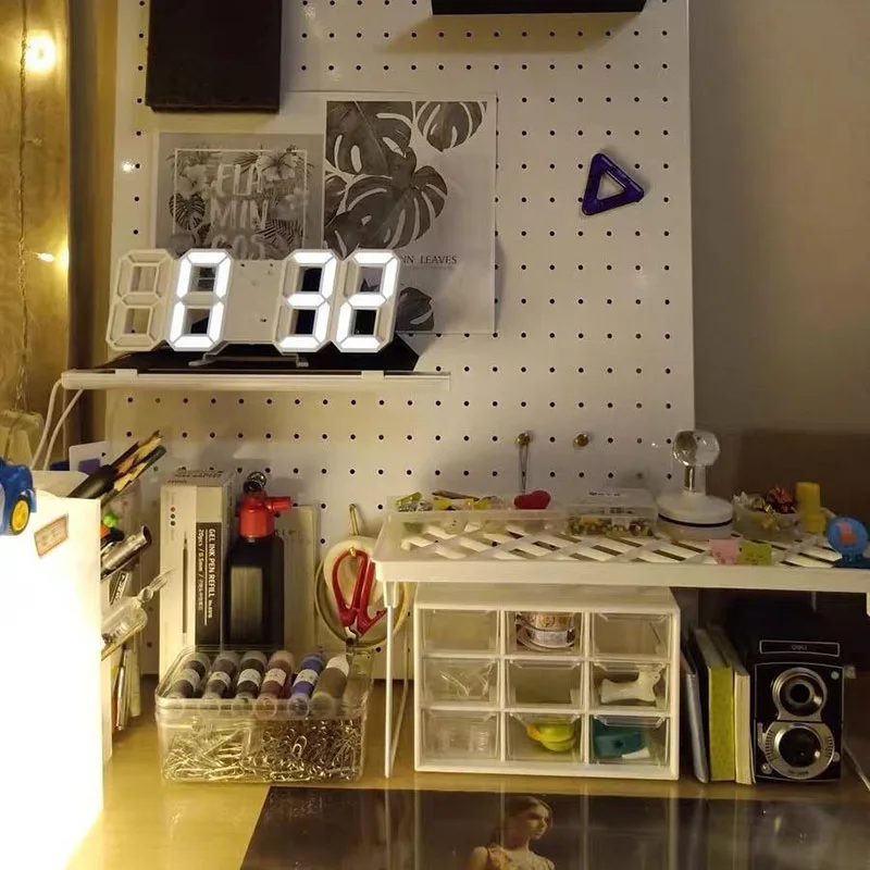 Настенный будильник цифровые часы электронные функциональные настольные