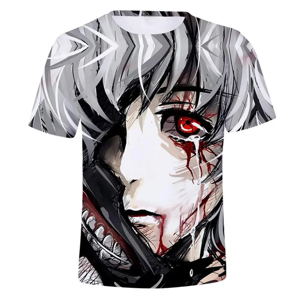 Футболка с 3D-принтом "tragical Tokyo Ghoul", мужская футболка с принтом крови, повседневные футболки Кен канеки, футболки, аниме, толстовка, уличная одежда, топы