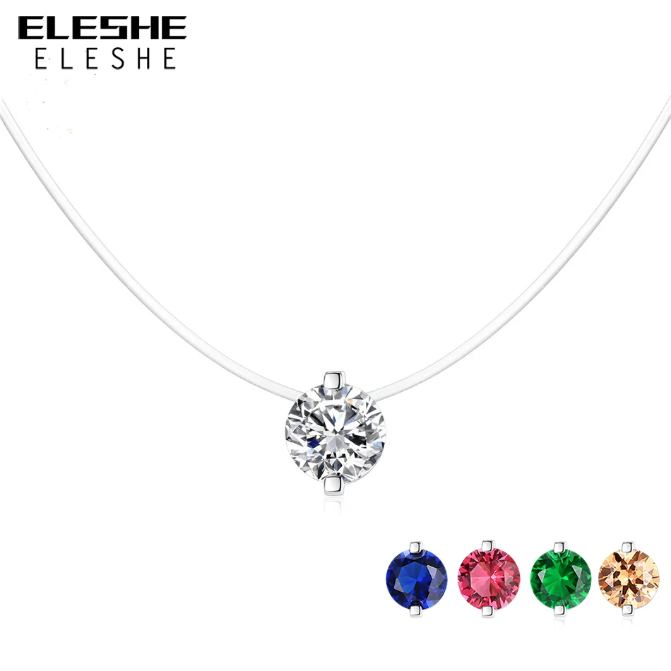 Женское Ожерелье из 100% серебра 925 пробы ELESHE маленькая круглая подвеска с