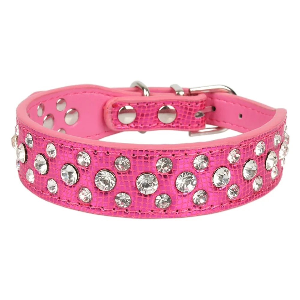 Ошейники для собак глянцевый Змеиный ошейник Стразы декоративный маленьких