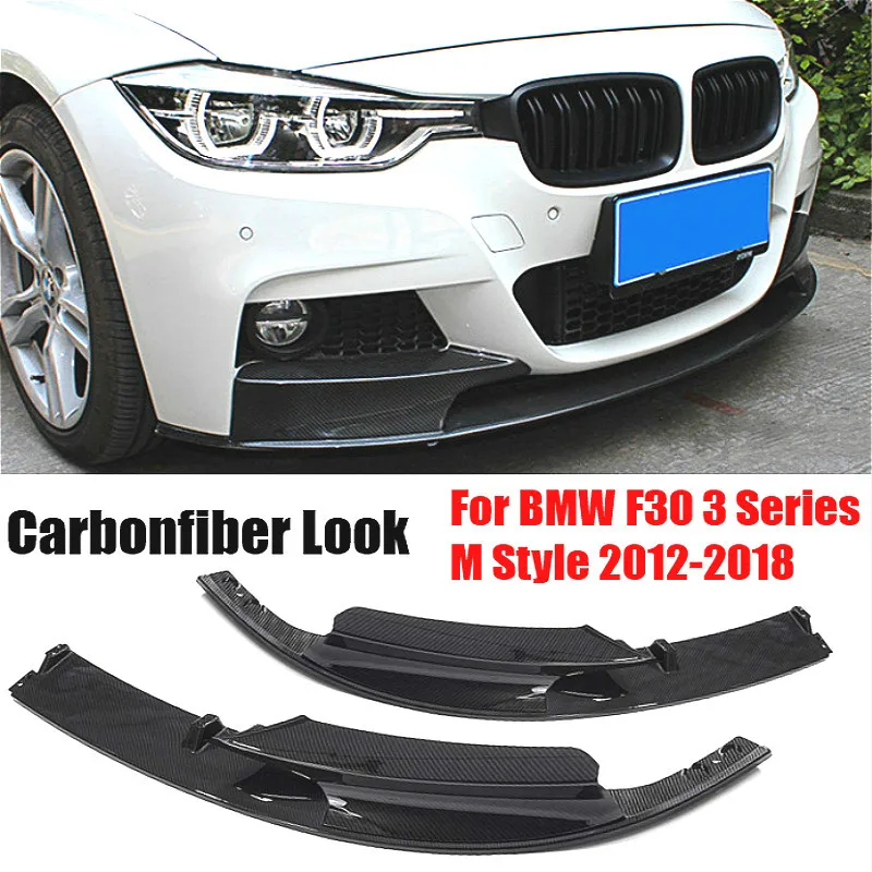 

Внешний вид из углеродного волокна BMW, новинка, 3 серии, двойная и четырехсторонняя выхлопная губа, прилегающая к BMW, новая 3 серия, передняя гу...