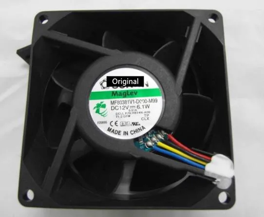 Оригинал, 100% рабочий телефон, постоянный ток 12 В, 6,1 Вт, 4-проводной 4-контактный разъем 80 мм, 80x80x38 мм, охлаждение площади сервера fa