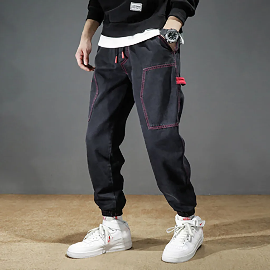 Мужские брюки карго черные джоггеры брюки на открытом воздухе однотонная Рабочая спецодежда с карманами брюки мульти-Спортивные Брюки с карманами Брюки карго